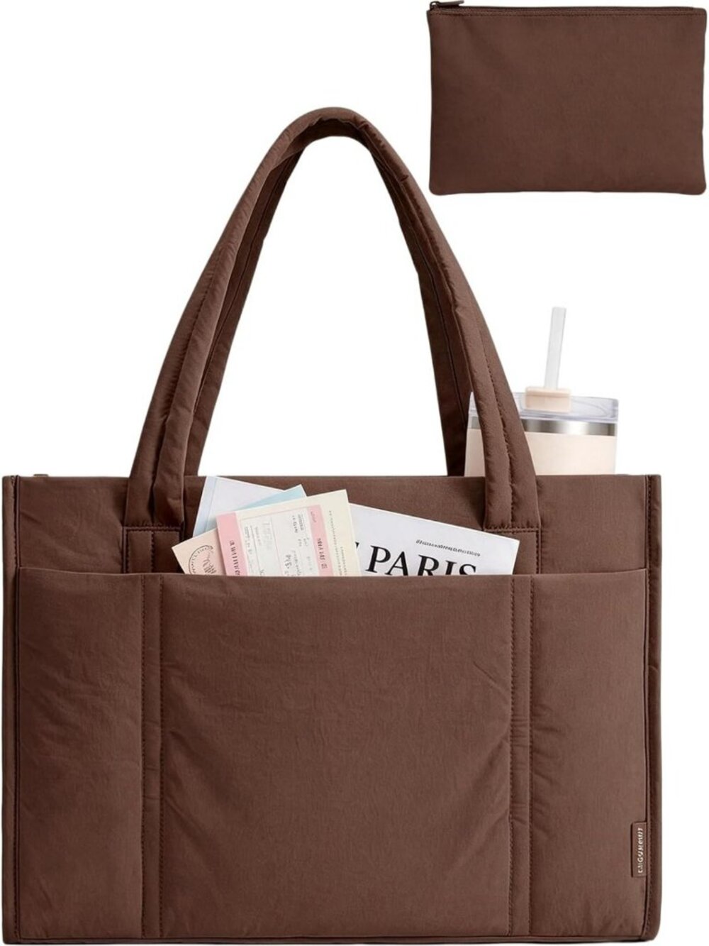 Stylish Puffer Tote Bag for Women, 21L/26L Work Shoulder Handbag, Versatile